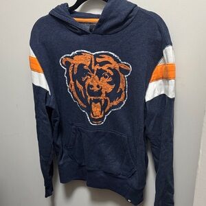 47 Navy and Orange Bear Hoodie